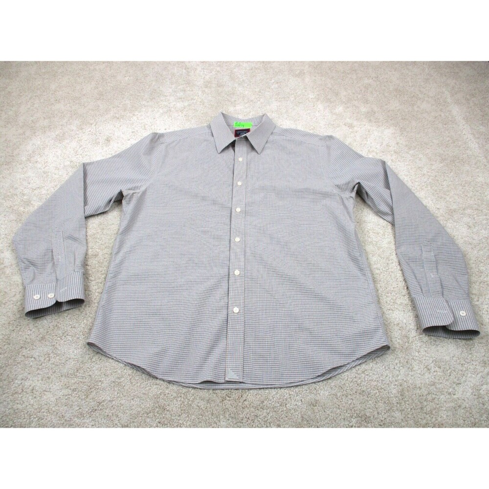 UNTUCKit Shirt Men Large L Blue Orange Plaid Wrinkle Free Cotton Button Up